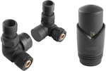 Decorative axial thermostatic set, anthracite